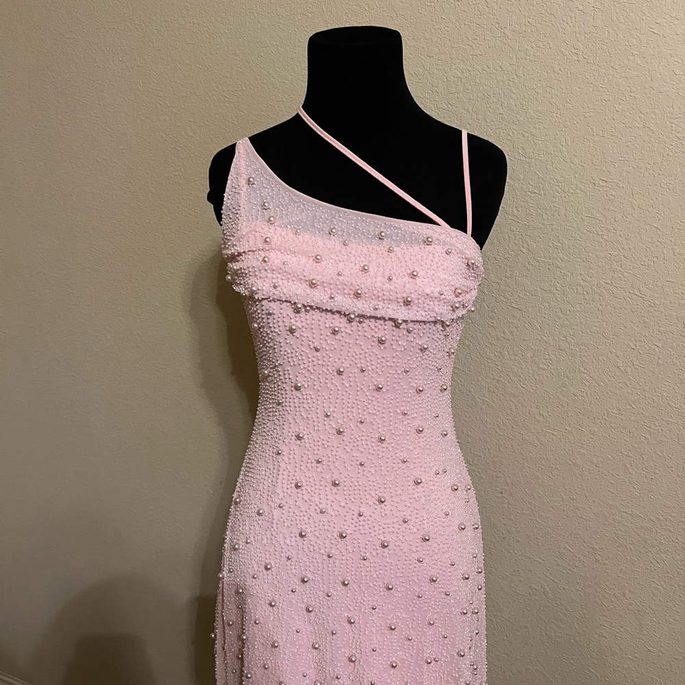 SOHO
Embellished Asymmetric Corset Mini Dress in Blush